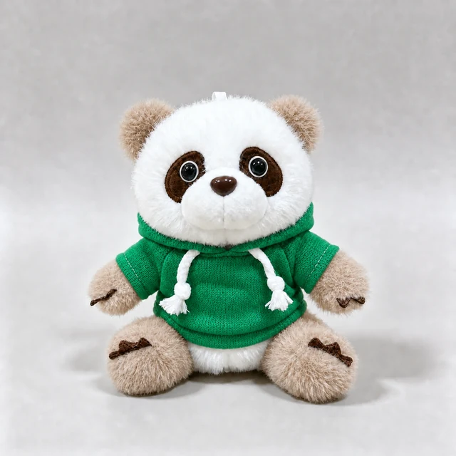 Brown & white panda · Hoodie — Green