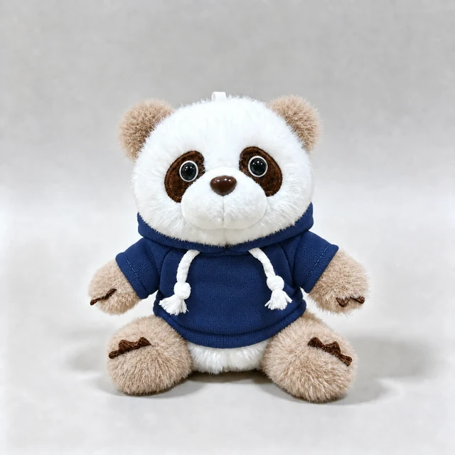 Brown & white panda · Hoodie — Navy