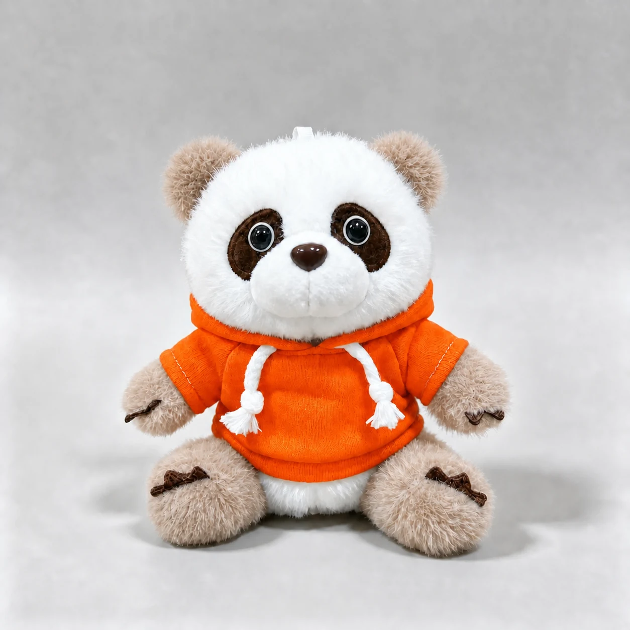 Brown & white panda · Hoodie · Orange