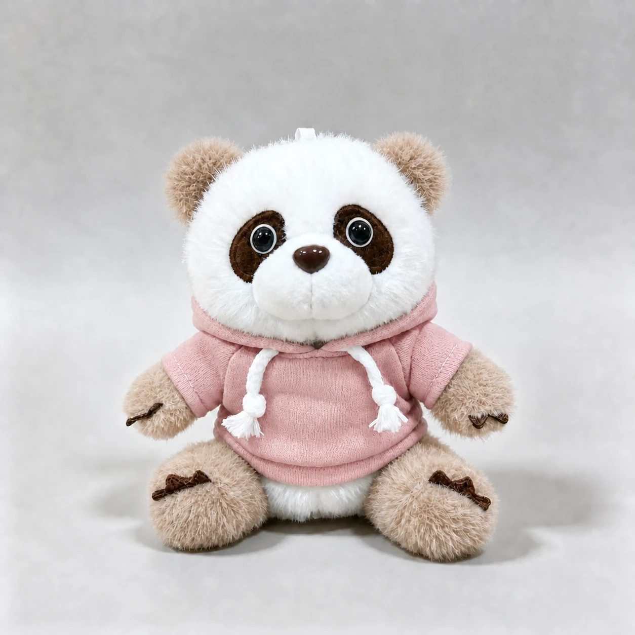 Brown & white panda · Hoodie · Pink