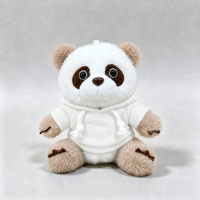 Brown & white panda · Hoodie — White