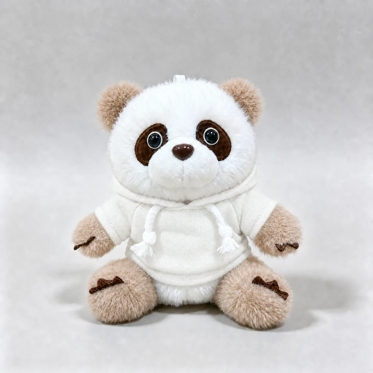 Brown & white panda · Hoodie · White