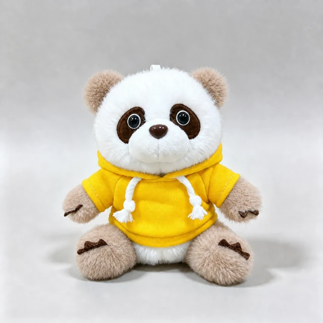 Brown & white panda · Hoodie — Yellow